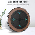 Lazy Susan Turntable Organizer for Cabinet Pantry Kitchen Countertop Refrigerator Cupboard, Pine Wood, 12", Brown