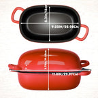 Dutch Oven for Bread Baking - 2.5QT Bread Pans for Homemade Bread with Perforated Non-Stick Silicone Liner Cast Iron Bread Pan Dutch Oven Loaf Pan with Lid and Loop Handle for Homemade Breadmaking,Red