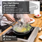 AMZCHEF Induction Cooktop Commercial, Professional Portable Burner, 1800W Countertop Stove Burner with ETL-Certified Induction Hot Plate 3 Hours Timer,8 Temperature & Power Levels,LCD Screen