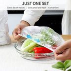 Homelove 100pcs Plastic Bowl Covers Food Cover Dish Covers, Reusable Elastic Stretch Fresh Keeping Bags, Kitchen Dining Plate Bread Proofing Food Storage Covers, Universal Kitchen Plastic Wrap