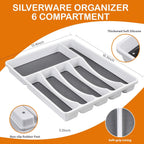 49 Piece Silverware Set with Organizer - Stainless Steel Cutlery Set for 8, kitchen Utensil Flatware with Steak Knives, Spoons and Forks, Dishwasher Safe, Rust-proof & Mirror Polished