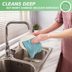 SINLAND Microfiber Dish Cloth for Washing Dishes Rags Best Kitchen Washcloth Cleaning Cloths with Poly Scour Side Popcorn Texture 5 Color Assorted 12Inchx12Inch 5 Pack