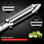 MAD SHARK Vegetable Peeler for Kitchen, Potato Peeler, Fruit Carrot Veggie Peelers, Design with Ergonomic Non-Slip Handle, I-Shaped Stainless Steel Serrated（Flat/Serrated Blade 2 in 1）