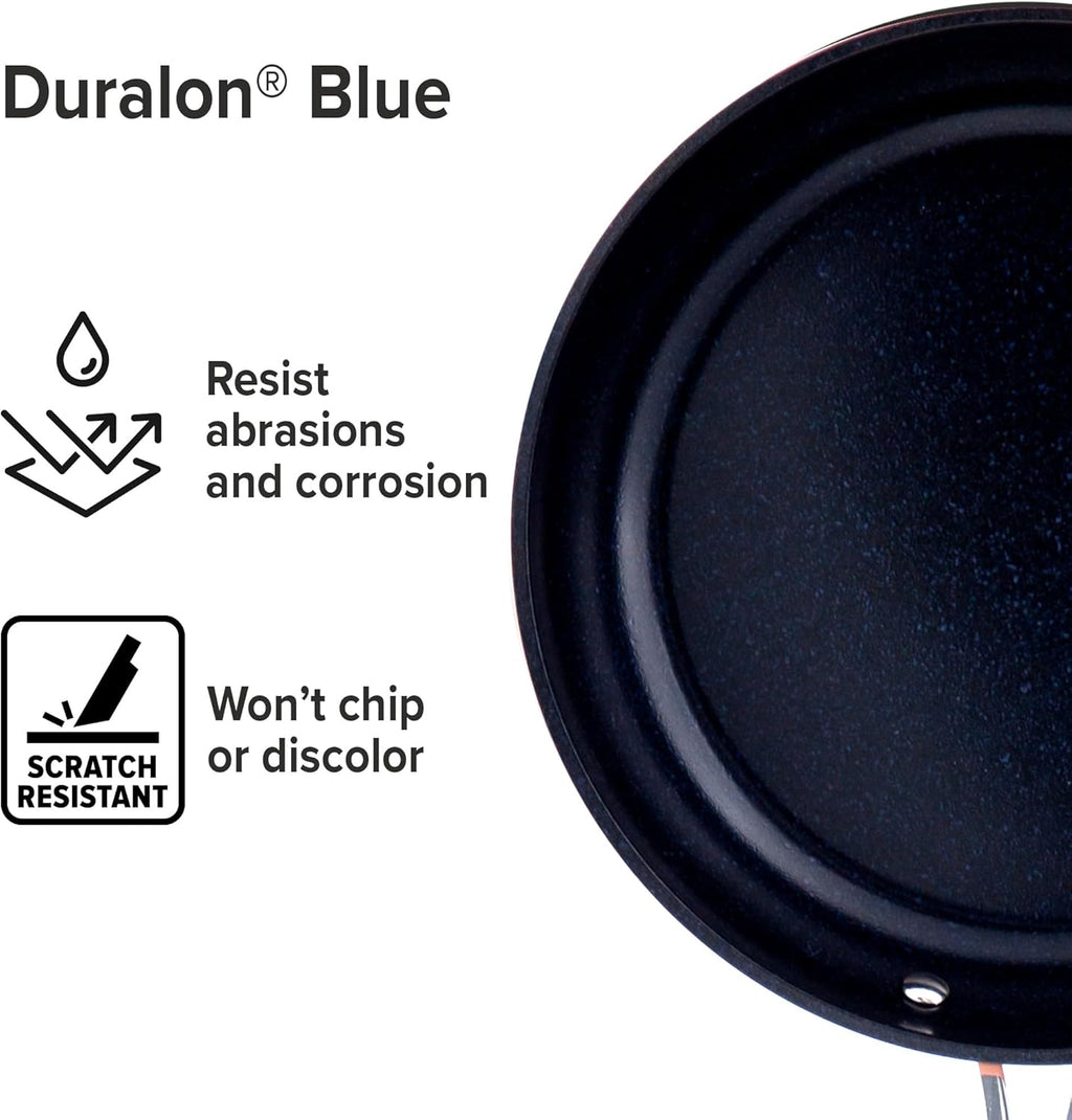 Nuwave 12pc Forged Lightweight Cookware Set, G10 Healthy Duralon Ceramic Ultra Non-Stick Coating, Vented Tempered Glass Lids, Stay-Cool Handles, Induction-Ready & Works on All Cooktops, PFAS Free