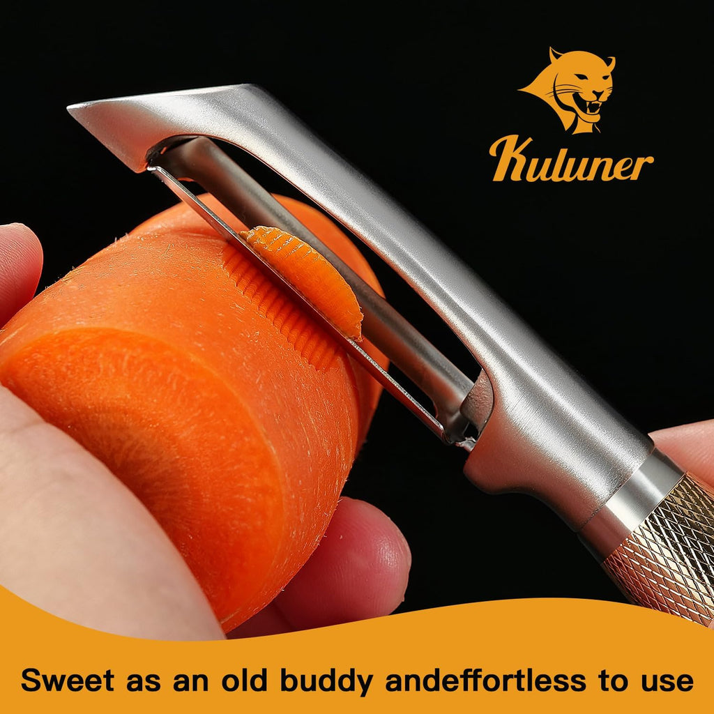 Luxury I-Type Vegetable Peeler – 24K Gold Plated Handle, 304 Stainless Steel Ultra Sharp Blade, Ideal for Potatoes, Apples, and Other Fruits & Vegetables