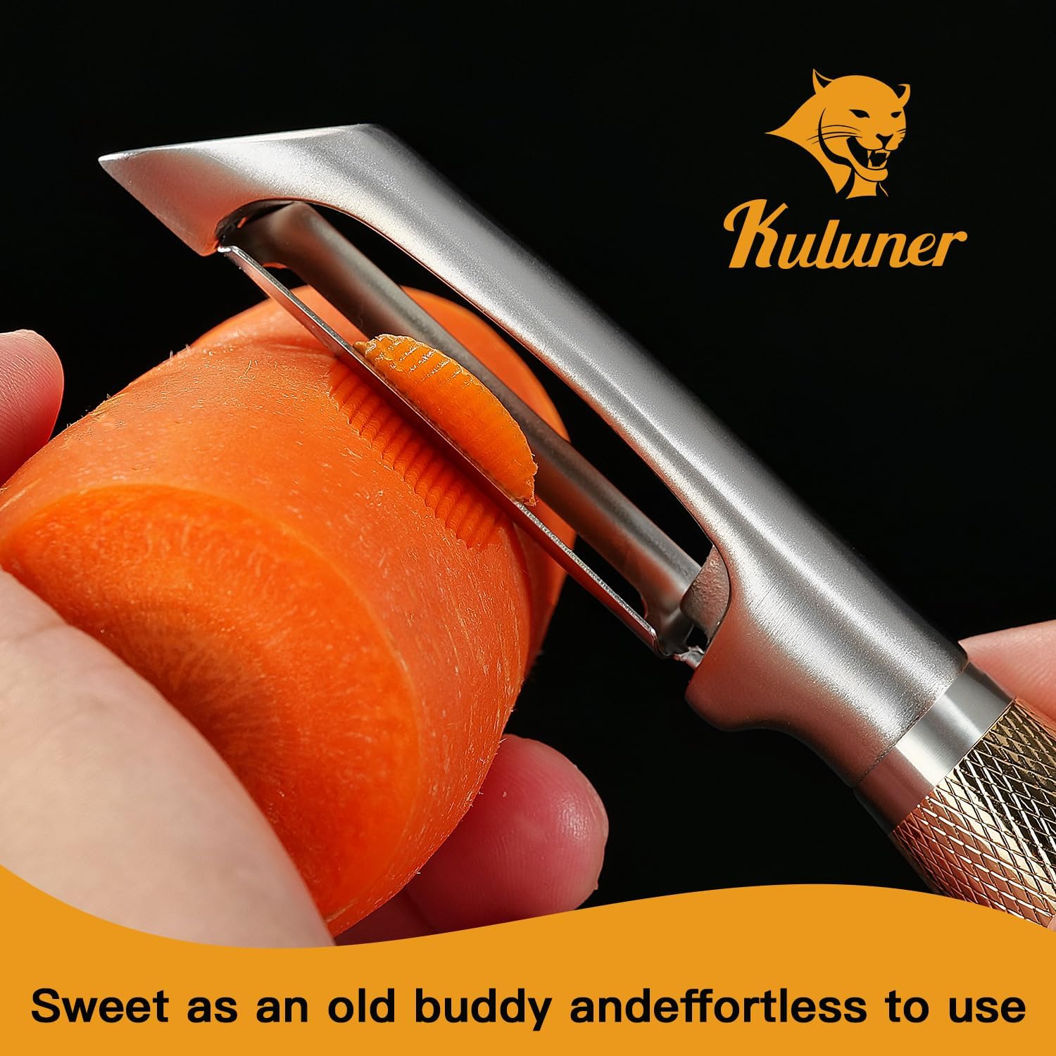 Luxury I-Type Vegetable Peeler – 24K Gold Plated Handle, 304 Stainless Steel Ultra Sharp Blade, Ideal for Potatoes, Apples, and Other Fruits & Vegetables