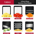 Fullstar Mandoline Slicer for Kitchen - Vegetable Chopper, Onion Potato Food Veggie Fruit Slicer and Cutter with Container, Kitchen Gadgets & Accessories, Home Essentials (6-in-1, White/Black)