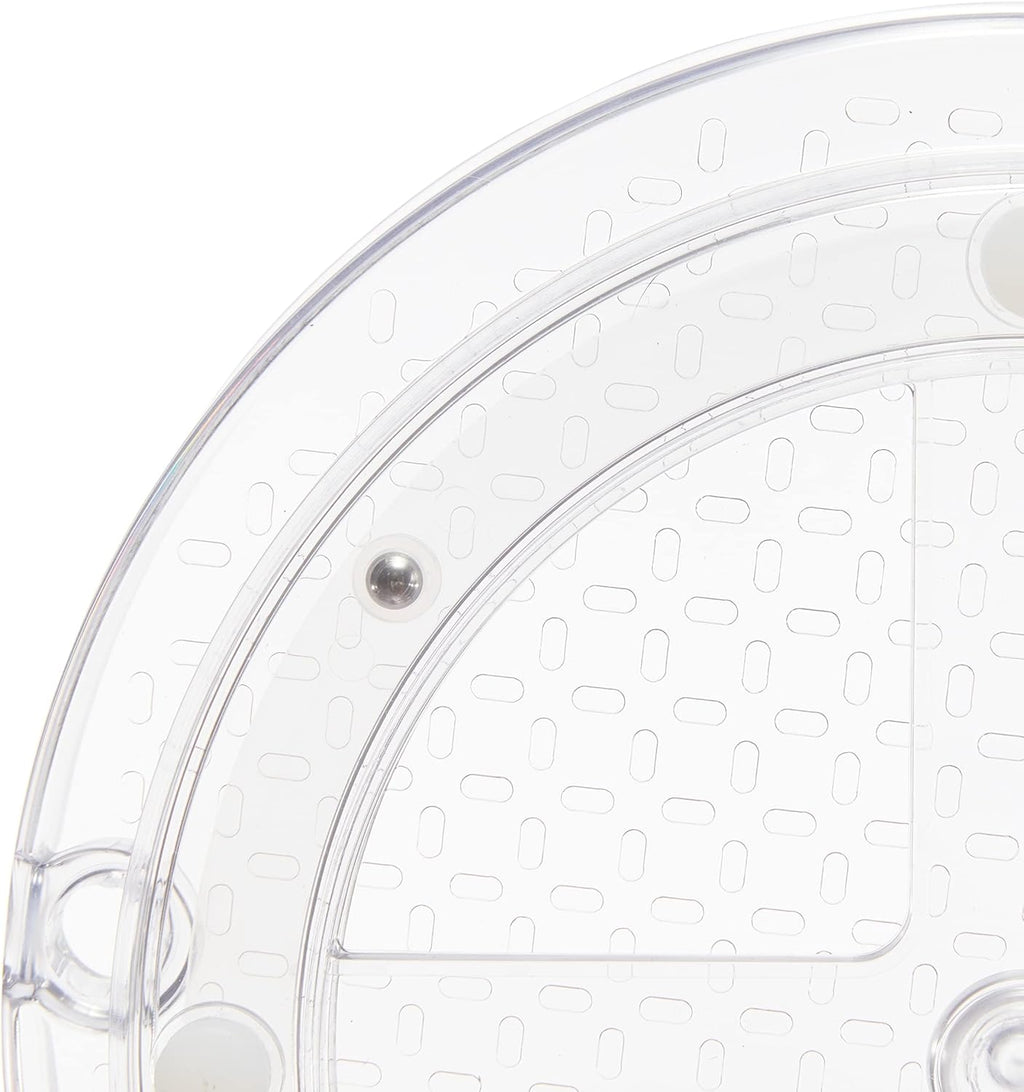 Amazon Basics 2 Tier Lazy Susan Turntable Organizer, 9" Diameter, 2-Pack, Clear