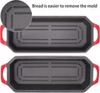 Bread Pan Cast Iron Loaf Pan with Lid Bread Loaf Pan 13x5 Inch Enameled Cast Iron Sourdough Bread Pan,Red