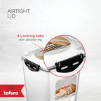 Tafura Bread Container - 2 Pack 5 Liter BPA Free Plastic Bread Box - Container/Holder for Homemade Loaves and Baked Goods with Black Airtight Lid