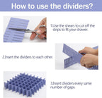 acDesign 40Pcs Grid Drawer Dividers, Adjustable Drawer Organizer for Socks, Underwear, Lingerie, Makeup, Bedroom Office Kitchen Storage (Blue)