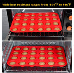 CAKETIME Silicone Muffin Pan Mini 24 Cups Cupcake Pan, Nonstick Food Grade Silicone Baking Pan 1 Pack