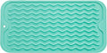 Silicone Dish Drying Mat for Multiple Usage,Easy clean,Eco-friendly,Heat-resistant Silicone Mat for Kitchen Counter or Sink,Refrigerator or Drawer Liner Mint S 12 inches x 6 inches