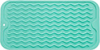 Silicone Dish Drying Mat for Multiple Usage,Easy clean,Eco-friendly,Heat-resistant Silicone Mat for Kitchen Counter or Sink,Refrigerator or Drawer Liner Mint S 12 inches x 6 inches