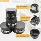 4Pcs Springform Pan (4inch, 5inch, 6inch, 7inch), Non-stick Cake Tin for Baking, Detachable Bottom Carbon Steel Cheesecake Mold Deep Dish Pans Round Cake Molds(Black)
