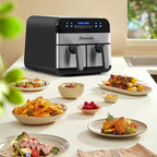 Panana Air Fryer 9.5 Quart Air Fryer with Dual Basket for Quick and Easy Meals, 8 Pre-set Function Air Fryer for Family and Childern, Christmas Gift New Year Gift