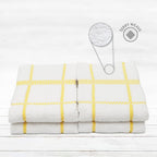 100% Cotton Terry Dish Towels, 4 Pack Checks, 16 x26 Inches, Super Soft and Absorbent Kitchen Towels, Perfect for Kitchen Cleaning and Dish Washing | Yellow
