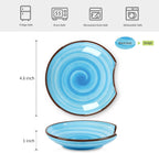 Selamica Ceramic Spoon Rest for Stove Top, 4.6 Inch Cooking Spoon Holder for Kitchen Counter, Stackable Utensil Rest Holder for Spatula, Ladles, Tong, Coffee Spoon, Set of 4, Gradient Blue