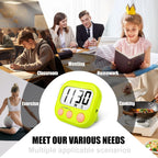 12 Pack Digital Kitchen Timers for Cooking Magnetic Timer for Cooking Loud Alarm Green