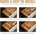 RAPTUROUS Adjustable Deep Drawer Divider – 6" Tall, Expandable 13-22", 8-Pack, Non-Slip Drawer Dividers for Clothes, Dresser, Kitchen & Office Organization (White)