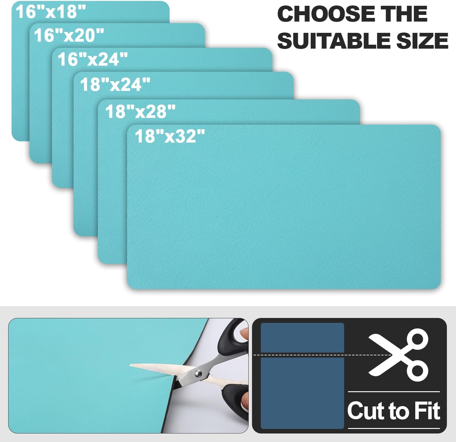 Dish Drying Mat for Kitchen Counter | Coffee Bar Mat for Countertops | Heat Resistant Drainer Mat with Non-slip Rubber Backed | Hide Stain Kitchen Absorbent Draining Mat | Turquoise 18"x24"