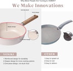 Large Nonstick Cookware Set With Lids - Pots, Pans and Kitchenware for Induction Cooking, Includes 8 QT Stockpot, Saucepan and Frying Pan