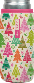 Sok It CanSok Sleeve for Beer & Soda Insulated Neoprene Cover (Festive Forest, 12oz Slim Can Sleeve)