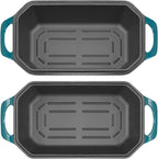 Bread Pan Cast Iron Loaf Pan with Lid Bread Loaf Pan 9x5 Inch Loaf Pan Enameled Cast Iron Sourdough Loaf Pan, DarkCyan