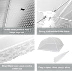 Simply Genius Pop-Up Mesh Food Covers for Outdoors - 6 Pack Extra Large 39" x 24", White, Collapsible & Reusable - Buffet Food Covers & Bug-Net Tent for Picnic, Party & Camping