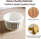 Wooden Coffee Filter Holder With Lid-Rustic Storage Container and Dispenser Basket for Coffee Bar Decor, Farmhouse Accessories(White)