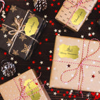 350 PCS Gift Tags Stickers Name Labels Stickers,2" x 1.2" Fancy Shape Stickers Self-Adhesive Handmade Bottle All-Purpose Jar Labels for Presents Cosmetic Decoration Jars Food Craft (Gold)