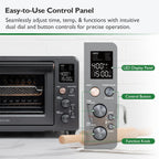 Infrared Heating Air Fryer Toaster Oven Combo, with Non-toxic Enamel-coated Interior, Extra Large Countertop Convection Oven 10-in-1 Combo, 6-Slice Toast, Enamel Baking Pan Easy Clean