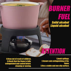 Artestia Cast Iron Cheese Fondue Pot Set for Chocolate Swiss Fondue Set Camping Fondue Set with 6 Fondue Forks, 11-Piece Cheese Fondue Set Serve 6 Persons (Pink)