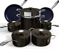 Nuwave Lux 13pc Forged Lightweight Cookware Set PFAS Free, Healthy G10 Duralon Ceramic Coating, Ultra Non-Stick, Stay-Cool Handles, Works on All Cooktops & Induction Ready
