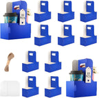 10 Pack 2 Cup Disposable Drink Carrier with Handle Paperboard Coffee Cup Holder Portable for Hot Cold Drinks Food Delivery Services with Heart Card for Teacher Appreciation Week Mother's Day