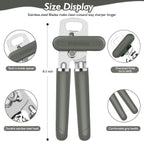 10 Colors Can Opener Manual Handheld Heavy Duty Hand Can Opener Smooth Edge Stainless Steel Can Openers Top Lid Kitchen Gadgets, Best Large Rated Easy Turn Knob, with Bottle Opener, Gray