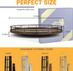 Farmhouse Oak 13" Lazy Susan Turntable Organizer for Cabinet, Round Wooden Lazy Susan Organization and Storage for Dining Table, Pantry, Kitchen, Countertop, Cupboard,Home Decor, Walnut Wood