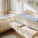 Criusia Drawer Organizer Clothes, 14 Pack Dresser Organizer for Baby Clothes, Underwear, Sock- Foldable Closet Organization and Storage Dividers Bins for Nursery, Bedroom and Dorm (Beige)