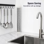 Tomorotec 17.7" x 12.5" Roll Up Dish Drying Rack Over Sink Drying Rack Sink Cover Kitchen Sink Accessories Gadget Multipurpose Organizer Foldable Stainless Steel Drainer