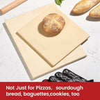 20"x 13.5" Pizza Stone, Cordierite Pizza Pan for Oven Grill and BBQ, Rectangular Large Baking Stone for Bread, Durable Cooking Stone, Thermal Shock Resistant