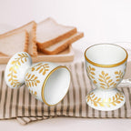 Cinf Ceramic Egg Cup Set of 2 Faux Porcelain Holder Breakfast Boiled Cooking Easy to Clean Childhood Memories Kitchen