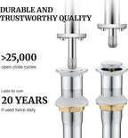 Pop up Sink Drain Stopper for Bathroom Vessel Vanity Sink Art Basin Chrome, Small Cap Without Overflow, Metal Pop-up Drain Strainer with Detachable Basket Stopper