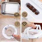 Saim Rice Storage Container Bin, 20lb Stainless Steel Food Storage Containers with Silicone Lid, Measuring Cup, Spoon, Rice Dispenser for Flour, Sugar,and Baking Supplies