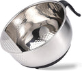 Rice Washer Strainer Bowl Quinoa Washing Bowl whit Handle Stainless Steel Colander Versatile Side Drainers for Cleaning Rinsing Fruits, Vegetables, and Beans - Tilting Non-slip Silicone Bottom