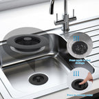 Hibbent All Metal Stainless Steel 3 in 1 Kitchen Sink Drain Strainer, Upgraded Sink Stop Combo, 3 Anti-Clogging Stainless Steel Baskets Strainer with Metal Handle for US Standard 3-1/2" Drain, Black