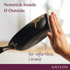 Anolon Advanced Home Hard Anodized Nonstick Sauté Pan with Helper Handle and Lid, 5 Quart - Onyx