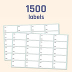 1500 Pack, 2" x 1", Removable Food Storage Freezer Date Labels Stickers