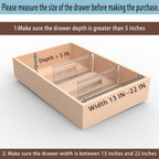 6 Pack Adjustable Drawer Dividers for Clothes,5" High Expandable From 13-22" Clear Drawer Organizers, PC Plastic Separators for Dresser/Bedroom/Bathroom/Kitchen/Office Storage