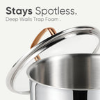 CAROTE 23pcs Tri-Ply Stainless Steel Cookware Set, Pots and Pans Set, Non Stick Induction Kitchen Cooking Sets, Nonstick Cookware Collection, Mirror Polish, Silver