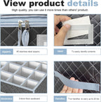 VERONLY Mug and Cup Storage Box with Dividers - 2 Pack China Storage Bin Containers Holds 24 Glassware, Stackable Coffee Mug Organizer Bin and Tea Cup with 2 Metal Zipper,Label and Handles (Grey)